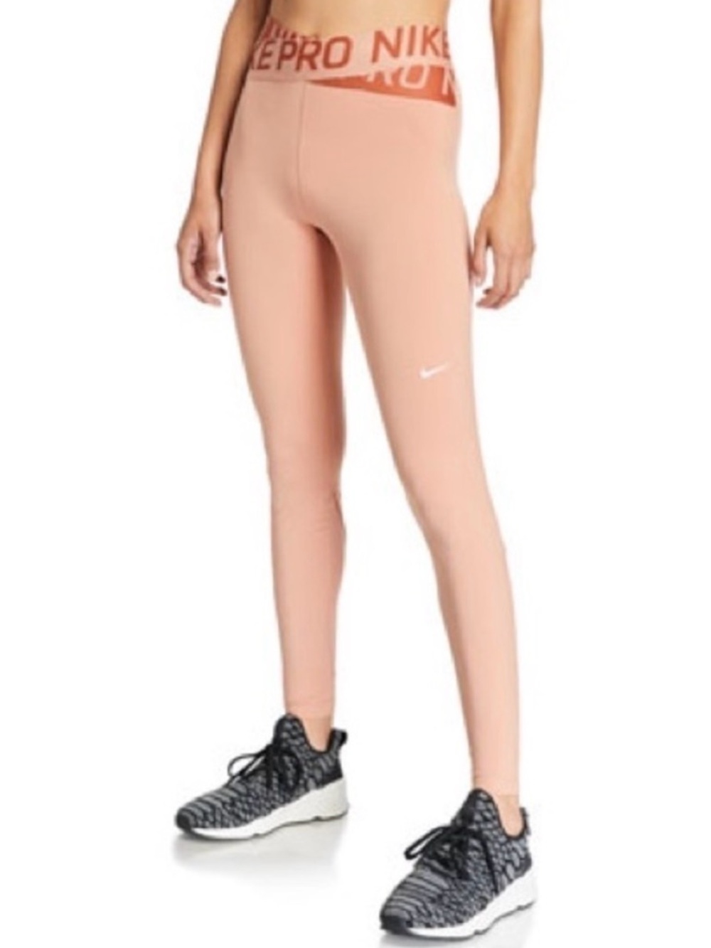 Nike Pro Pink Peach Dri-FIT 7/8 Crossover Leggings High Rise Athletic Small